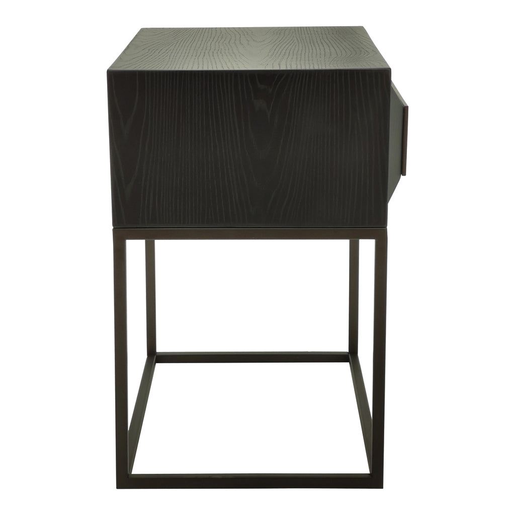 livinglovely.nl - Lixly Black wood iron frame bedside cabinet PTMD - Nachtkastje - PTMD - livinglovely.nl