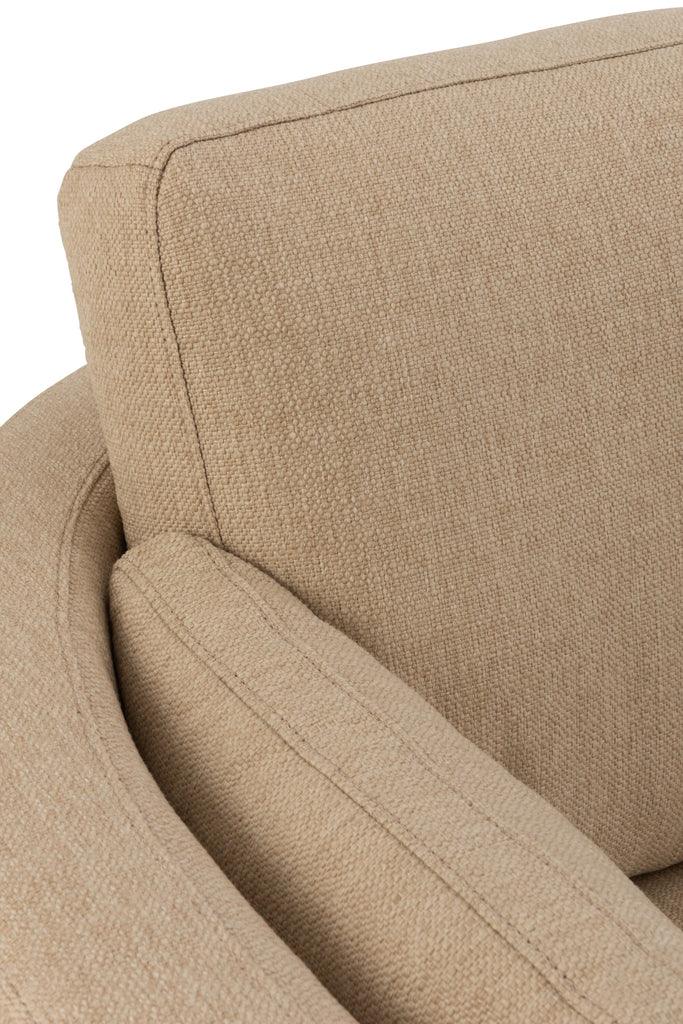 livinglovely.nl - Loungestoel Swivel Hout/Textiel Beige - J-Line - Fauteuil - J-Line - livinglovely.nl