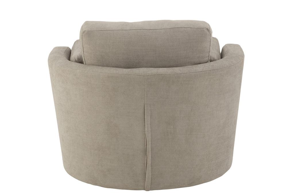 livinglovely.nl - Loungestoel Swivel Hout/Textiel Grijs - J-Line - Fauteuil - J-Line - livinglovely.nl