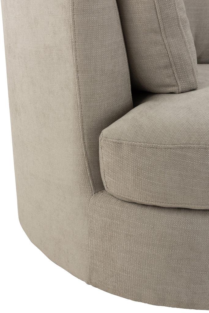 livinglovely.nl - Loungestoel Swivel Hout/Textiel Grijs - J-Line - Fauteuil - J-Line - livinglovely.nl