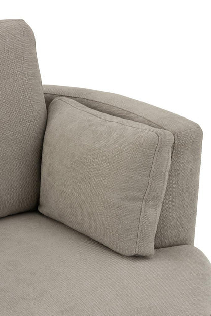 livinglovely.nl - Loungestoel Swivel Hout/Textiel Grijs - J-Line - Fauteuil - J-Line - livinglovely.nl