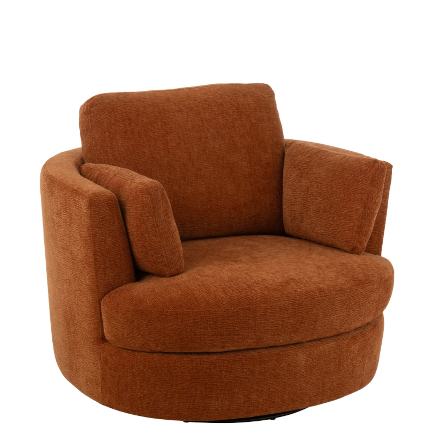 livinglovely.nl - Loungestoel Swivel Populierenhout / Schuim Rusty - J-Line - Fauteuil - J-Line - livinglovely.nl