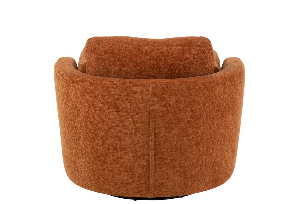 livinglovely.nl - Loungestoel Swivel Populierenhout / Schuim Rusty - J-Line - Fauteuil - J-Line - livinglovely.nl