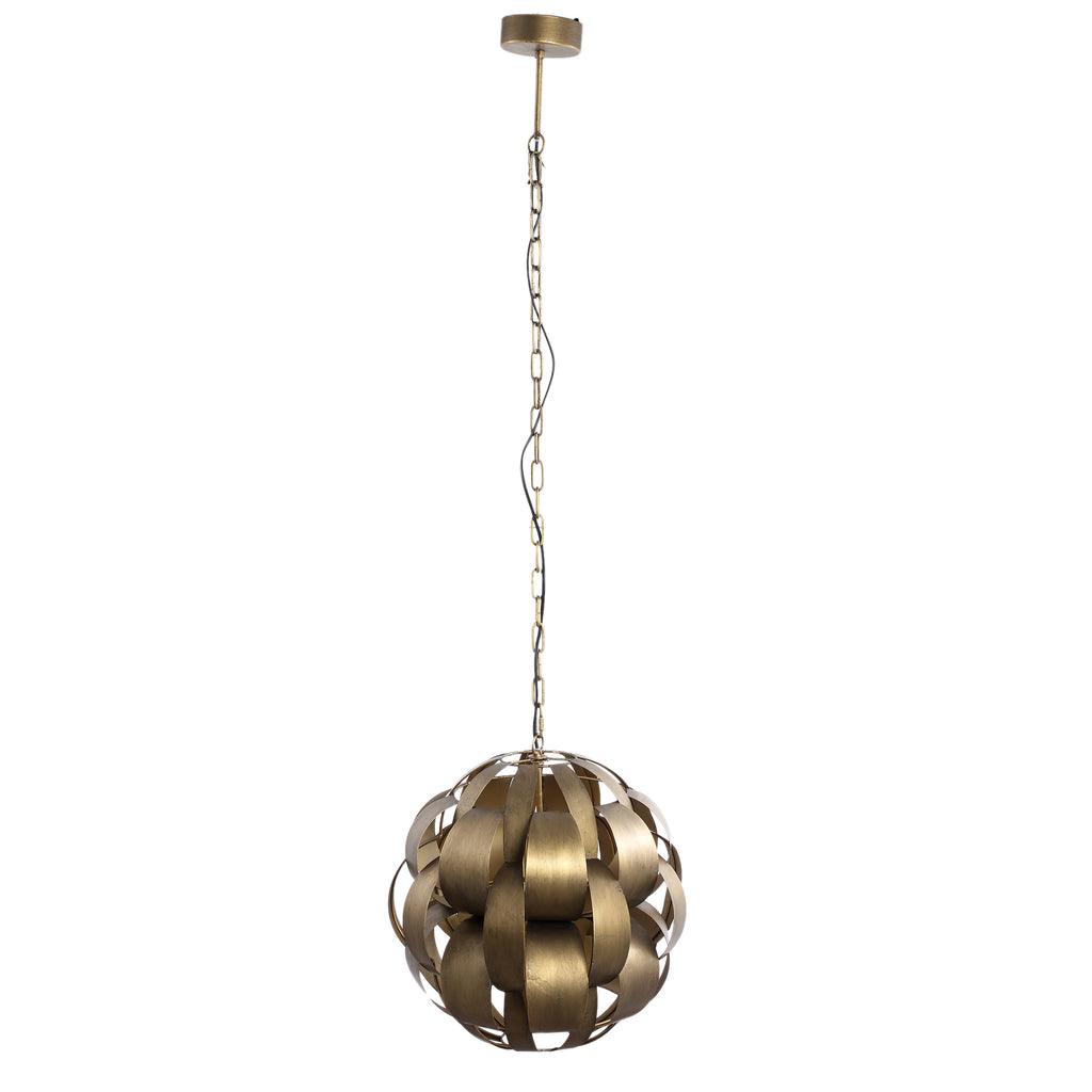 livinglovely.nl - Lovis Gold metal hanging lamp round ball shade PTMD - Hanglamp - PTMD - livinglovely.nl