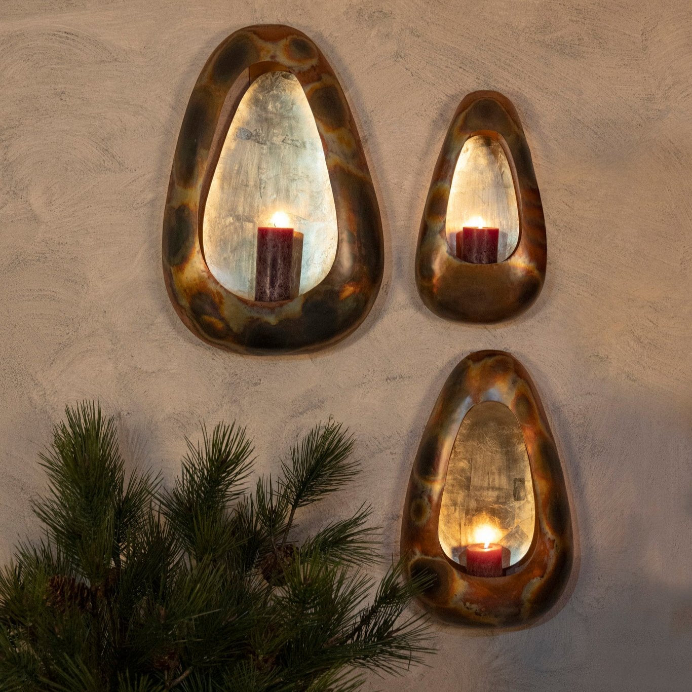 livinglovely.nl - Magni Copper iron oval wall stormlight S PTMD - Kaarshouder - PTMD - livinglovely.nl