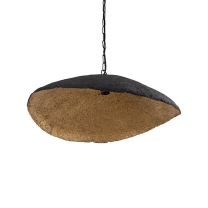 livinglovely.nl - Majid Black paper machee wave lamp gold inside PTMD - Hanglamp - PTMD - livinglovely.nl