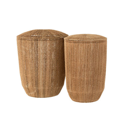 livinglovely.nl - Manden Dantya Lang Jute Naturel Set van 2 - Mand - J-Line - livinglovely.nl