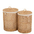 livinglovely.nl - Manden + Deksel Wasmand Waterhyacint Naturel Set van 2 - Mand - J-Line - livinglovely.nl