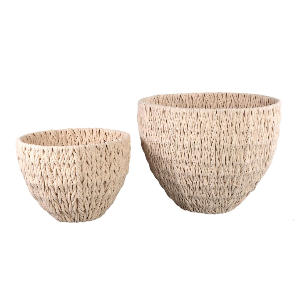 livinglovely.nl - Manden Elliot - Linnen - Cream - Set van 2 PTMD - Mand - PTMD - livinglovely.nl