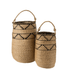 livinglovely.nl - Manden Groot Zeegras Naturel/Zwart Set van 2 - Mand - J-Line - livinglovely.nl