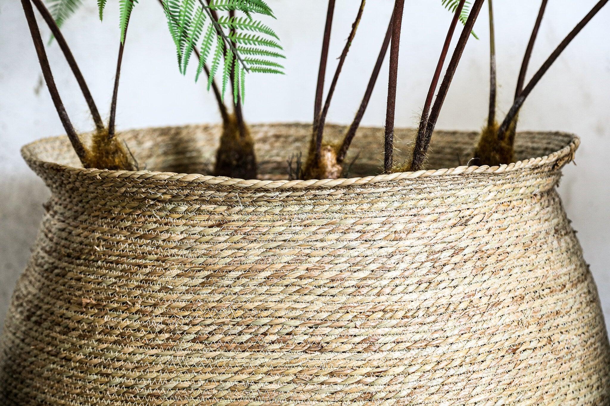 livinglovely.nl - Manden Korbin Brown Sea Grass Rond Set van 4 PTMD - Mand - PTMD - livinglovely.nl