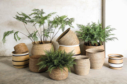 livinglovely.nl - Manden Korbin Brown Sea Grass Rond Set van 4 PTMD - Mand - PTMD - livinglovely.nl