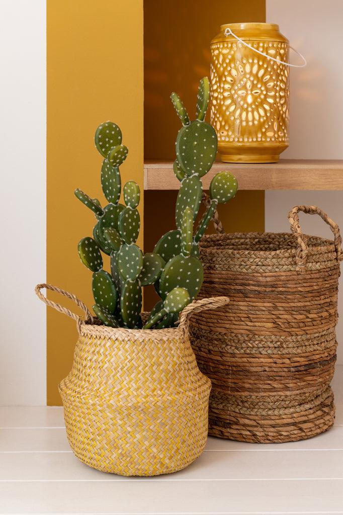 livinglovely.nl - Manden Lucie Raffia Naturel Set van 3 - Mand - J-Line - livinglovely.nl