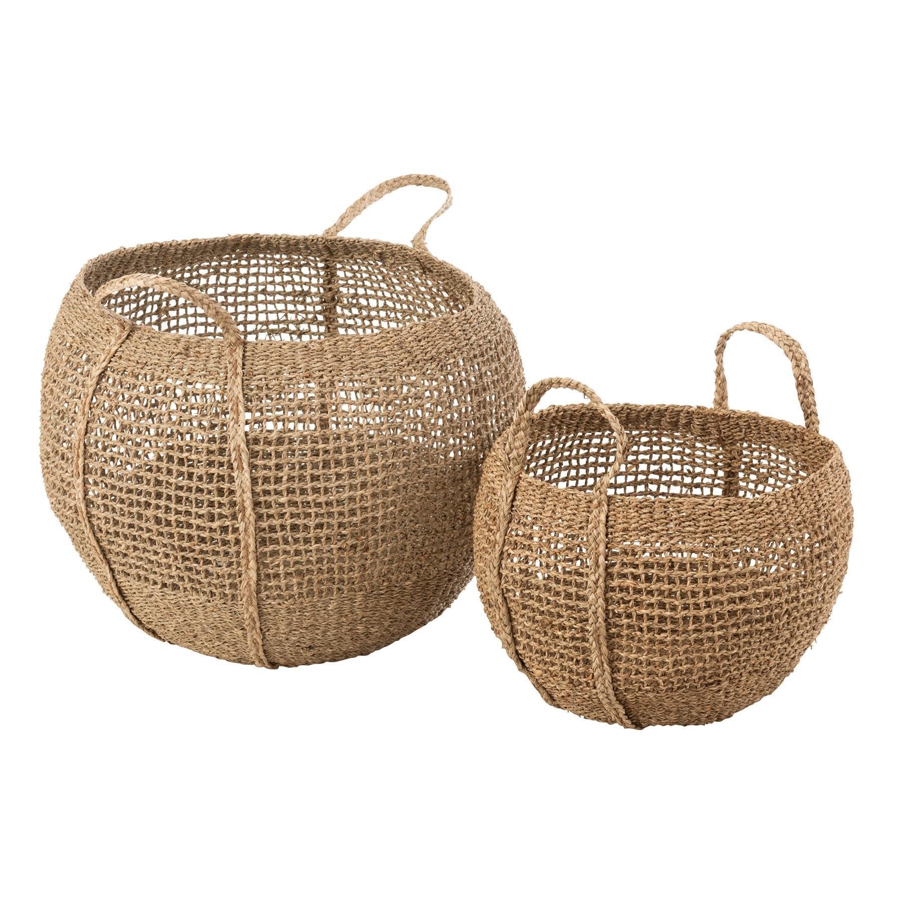 livinglovely.nl - Manden Tosai Zeegras Naturel Set van 2 - Mand - J-Line - livinglovely.nl