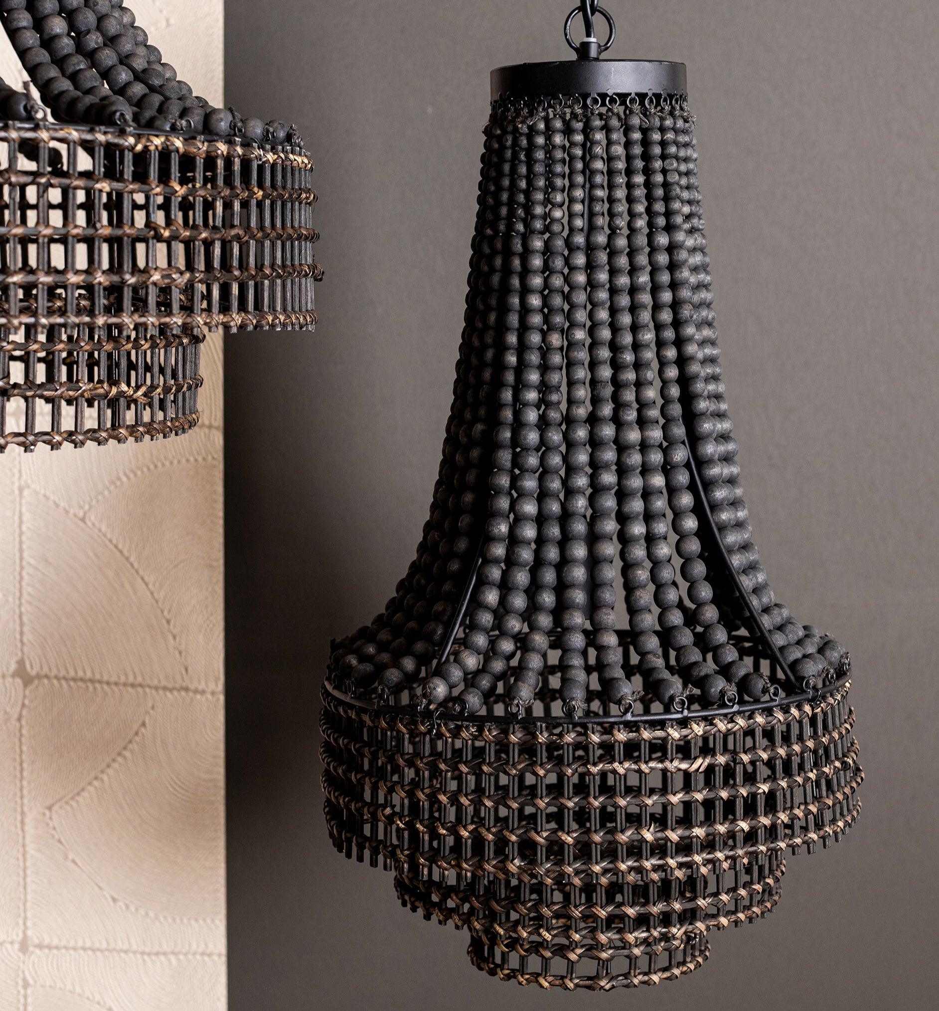 livinglovely.nl - Merdy Grey Metal Hanging Lamp Beads Round High PTMD - Hanglamp - PTMD - livinglovely.nl