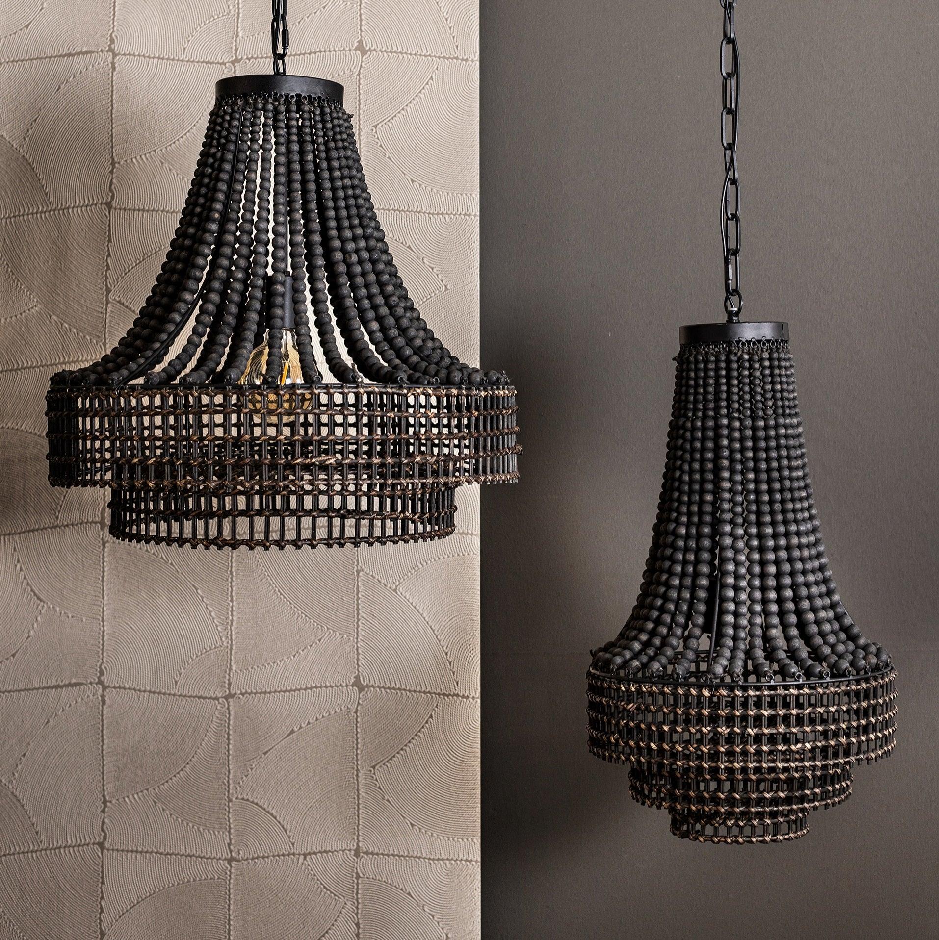 livinglovely.nl - Merdy Grey Metal Hanging Lamp Beads Round High PTMD - Hanglamp - PTMD - livinglovely.nl