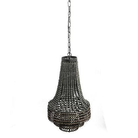 livinglovely.nl - Merdy Grey Metal Hanging Lamp Beads Round High PTMD - Hanglamp - PTMD - livinglovely.nl