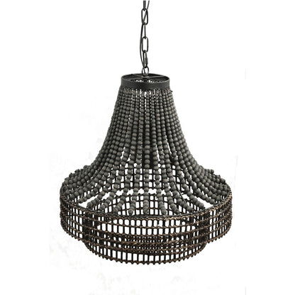 livinglovely.nl - Merdy Grey Metal Hanging Lamp Beads Round PTMD - Hanglamp - PTMD - livinglovely.nl