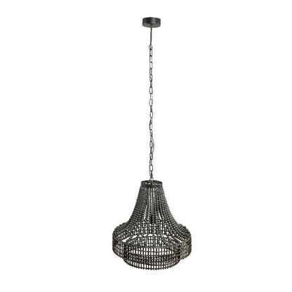 livinglovely.nl - Merdy Grey Metal Hanging Lamp Beads Round PTMD - Hanglamp - PTMD - livinglovely.nl