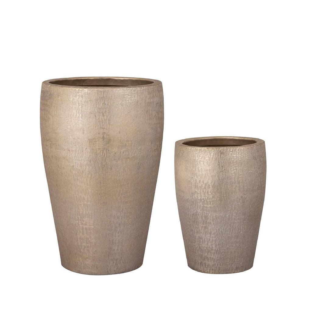 livinglovely.nl - Mialee Bloempotten - Aluminium - Goud - Set van 2 PTMD - Pot - PTMD - livinglovely.nl