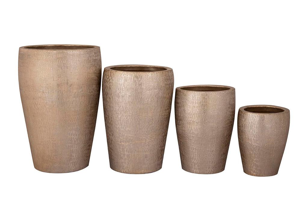 livinglovely.nl - Mialee Bloempotten - Aluminium - Goud - Set van 2 PTMD - Pot - PTMD - livinglovely.nl