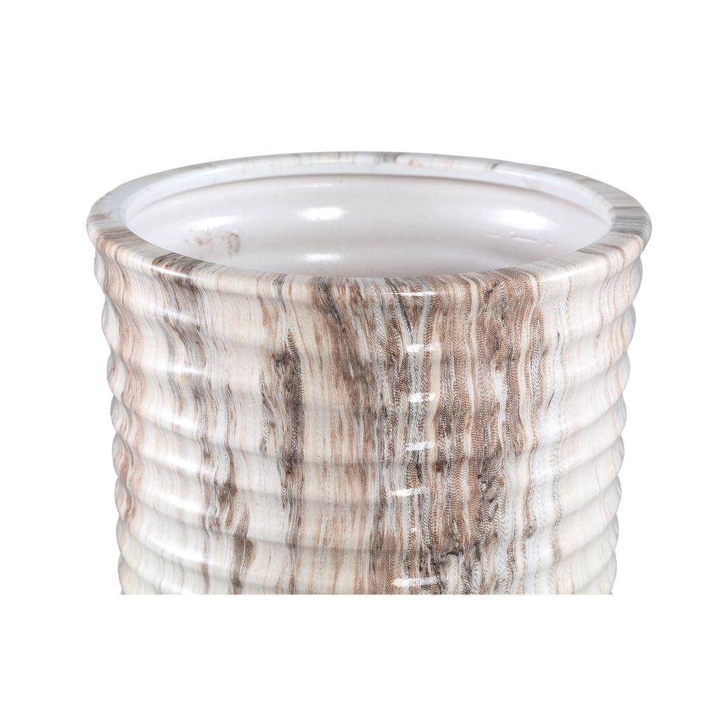 livinglovely.nl - Miami Cream Ceramic Pot L PTMD - Pot - PTMD - livinglovely.nl