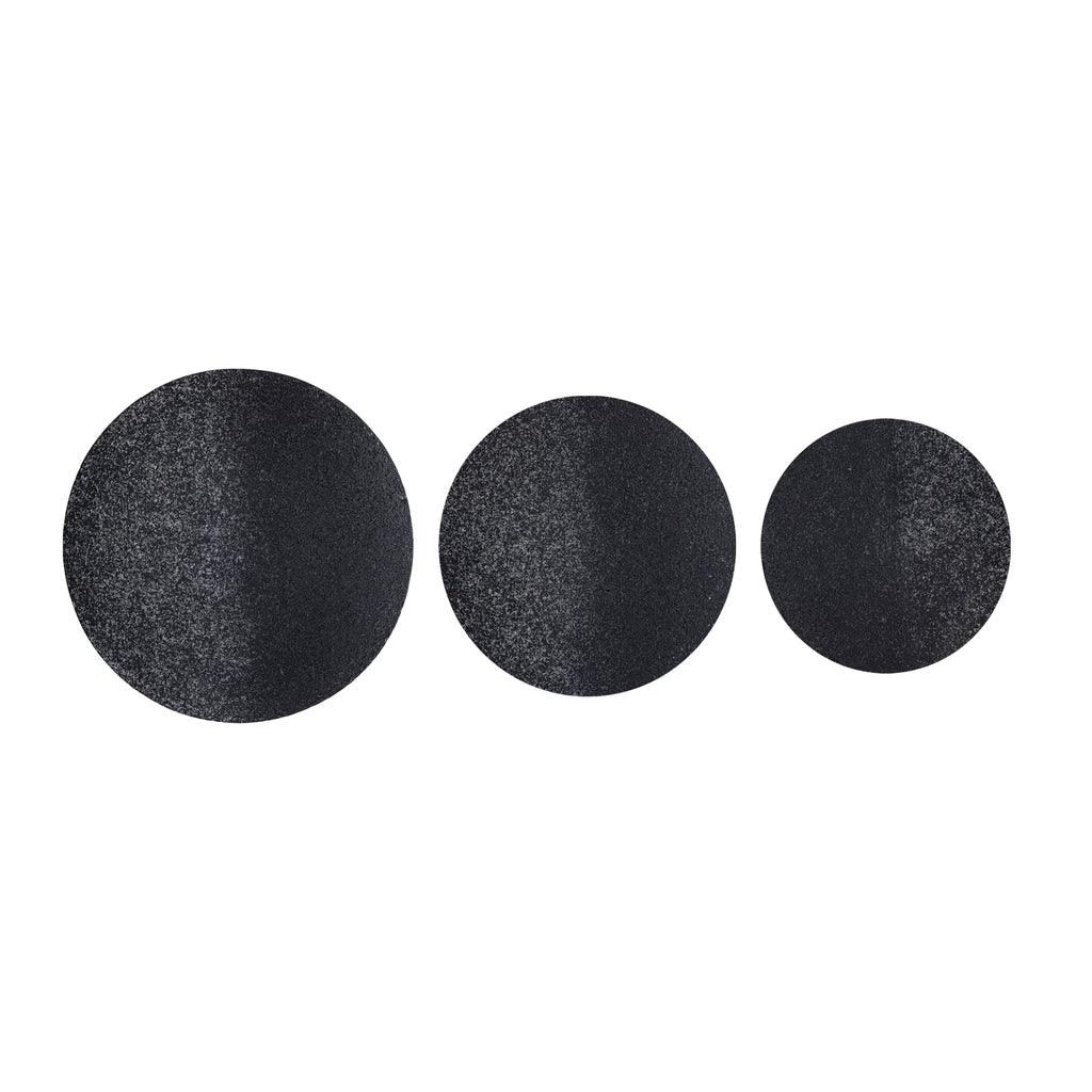 livinglovely.nl - Miecke Black shimmer iron wall panel round L PTMD - Wandpaneel - PTMD - livinglovely.nl