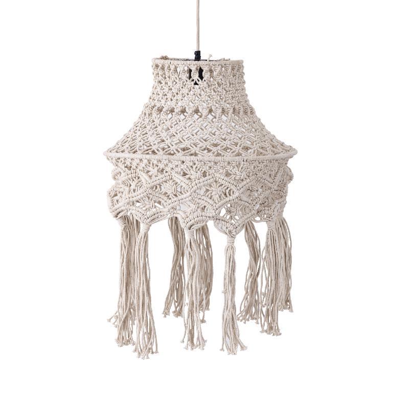 livinglovely.nl - Milley Cream Cotton Macrame Hanglamp Round PTMD - Hanglamp - PTMD - livinglovely.nl