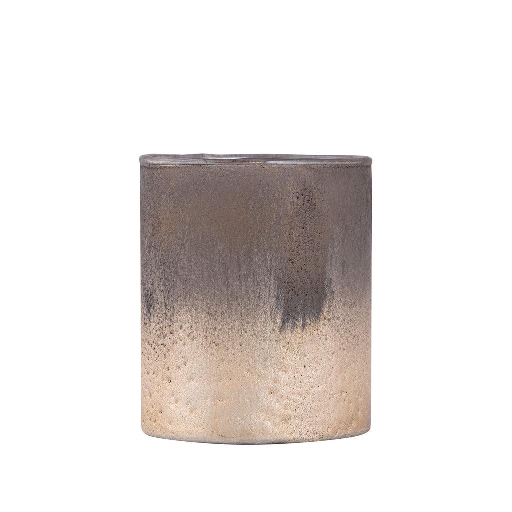 livinglovely.nl - Monroe Black glass tealight with gold finish M PTMD - Kaarshouder - PTMD - livinglovely.nl