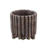 livinglovely.nl - Morganne Brown Round Cement Pot - Ribbed Lines - Low Medium - PTMD - Pot - PTMD - livinglovely.nl