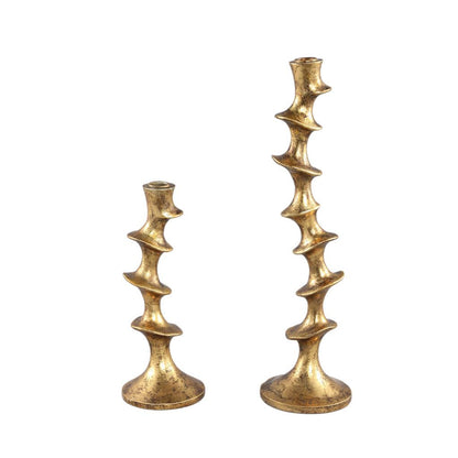 livinglovely.nl - Movy Gold poly candle holder L PTMD - Kaarshouder - PTMD - livinglovely.nl