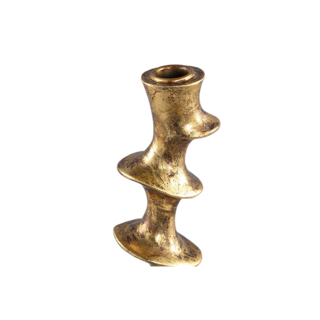 livinglovely.nl - Movy Gold poly candle holder L PTMD - Kaarshouder - PTMD - livinglovely.nl