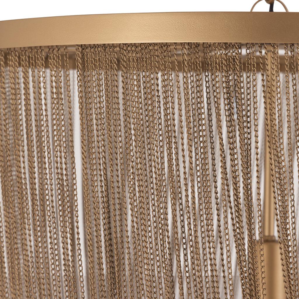 livinglovely.nl - Nishan Gold iron chains round hanging lamp L PTMD - Hanglamp - PTMD - livinglovely.nl