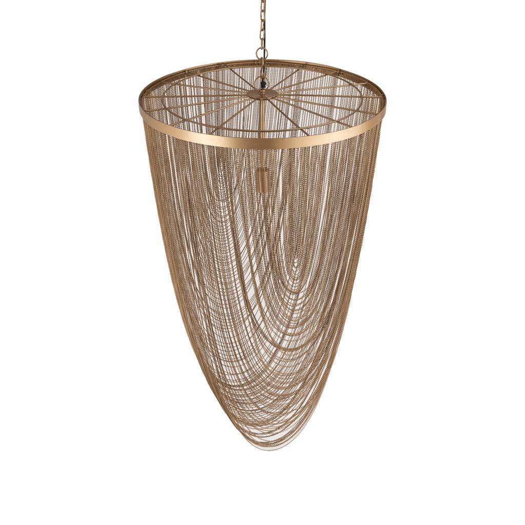 livinglovely.nl - Nishan Gold iron chains round hanging lamp L PTMD - Hanglamp - PTMD - livinglovely.nl