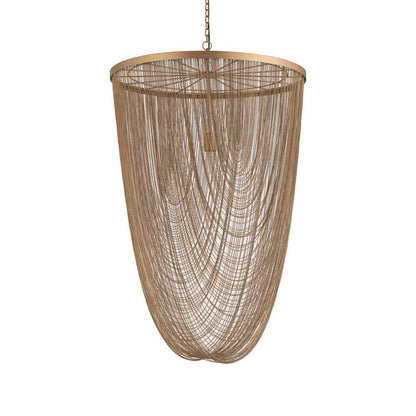 livinglovely.nl - Nishan Gold iron chains round hanging lamp L PTMD - Hanglamp - PTMD - livinglovely.nl