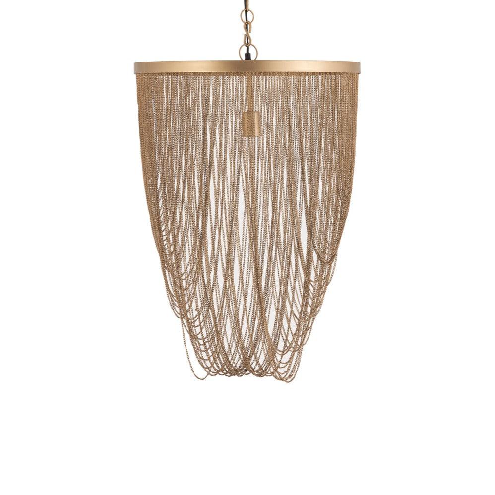 livinglovely.nl - Nishan Gold iron chains round hanging lamp S PTMD - Hanglamp - PTMD - livinglovely.nl