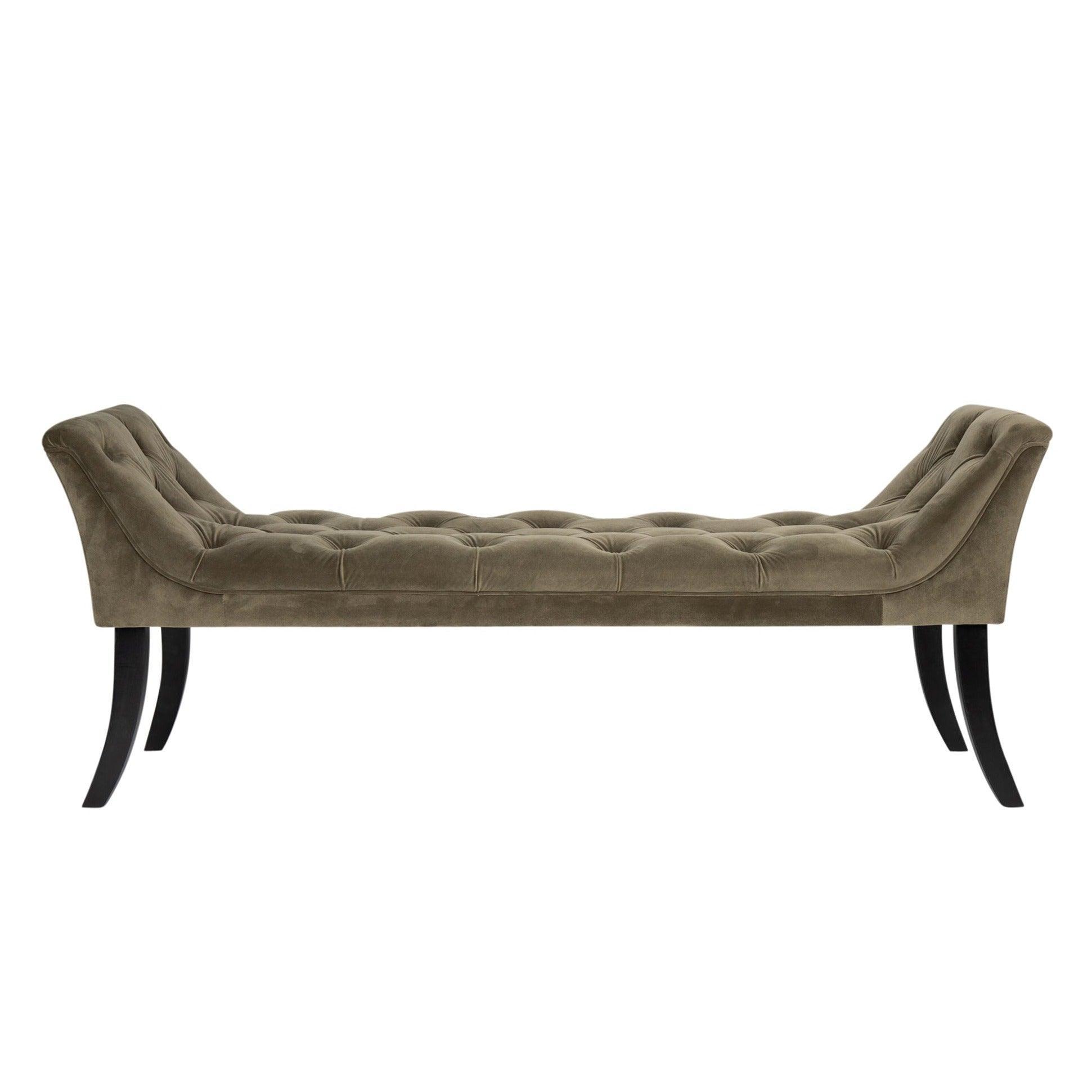 livinglovely.nl - Nora Bankje Velvet Padded Green PTMD - Bankje - PTMD - livinglovely.nl