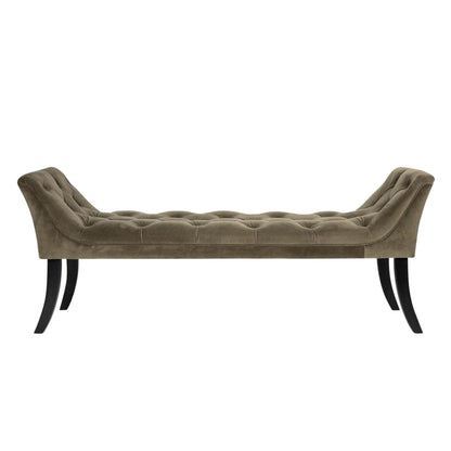 livinglovely.nl - Nora Bankje Velvet Padded Green PTMD - Bankje - PTMD - livinglovely.nl