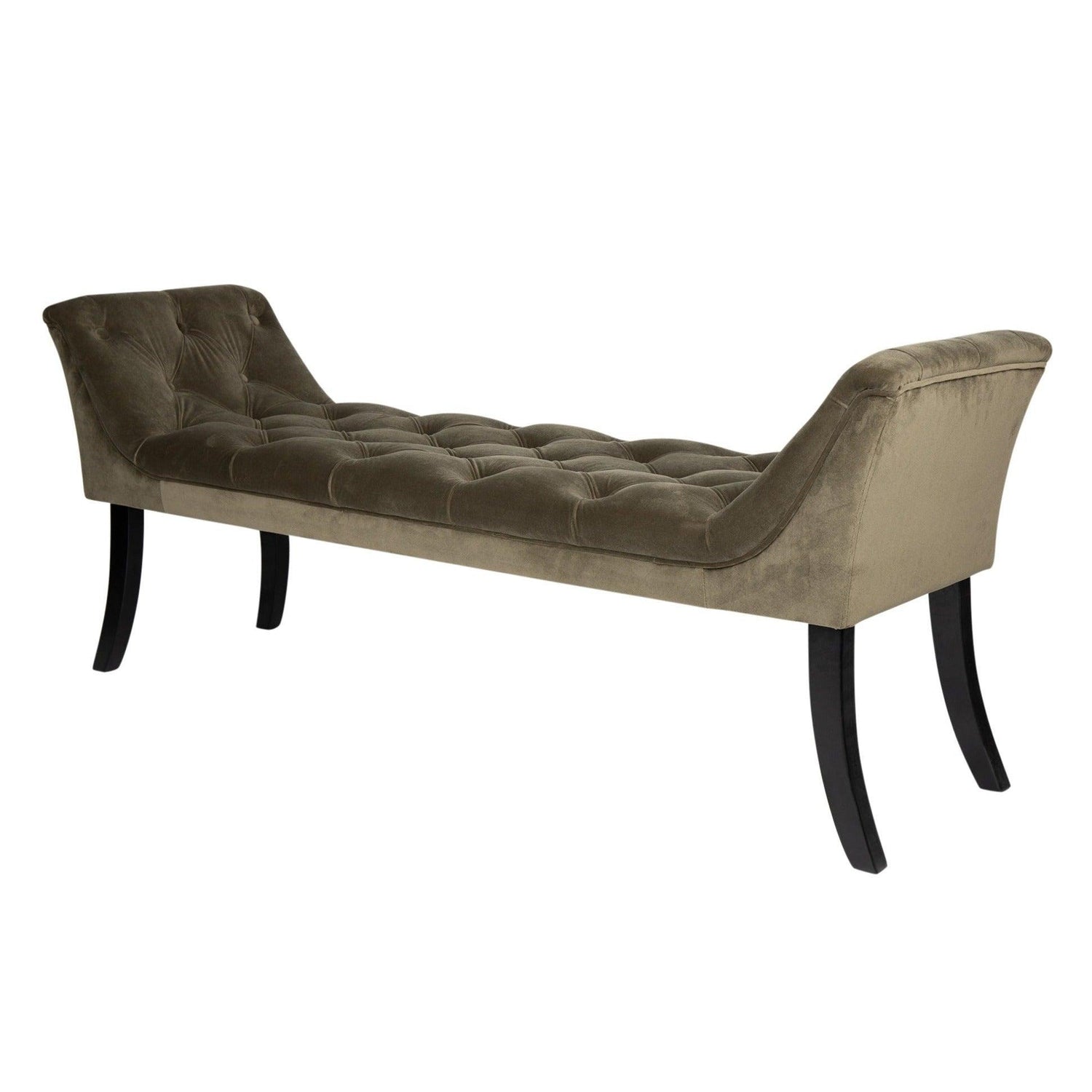 livinglovely.nl - Nora Bankje Velvet Padded Green PTMD - Bankje - PTMD - livinglovely.nl