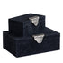 livinglovely.nl - Opbergbox Hazael - 36x25x13 cm - Suede - Zwart - Set van 2 PTMD - Opbergdoos - PTMD - livinglovely.nl