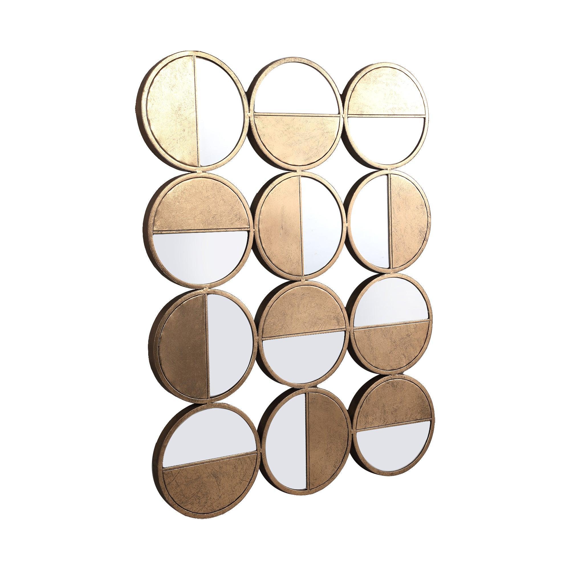 livinglovely.nl - Oria Gold iron mirror multiple twelve half rounds PTMD - Spiegel - PTMD - livinglovely.nl