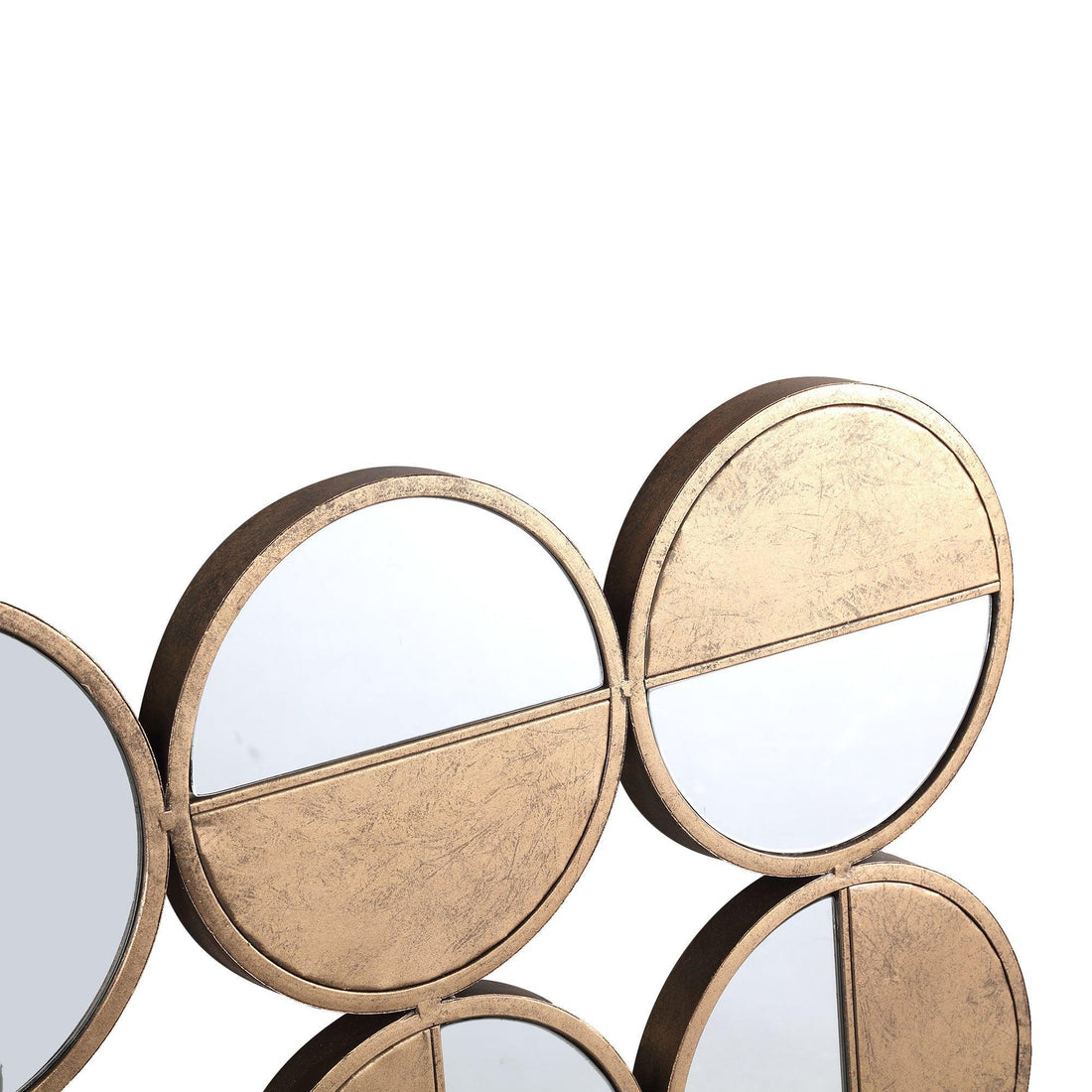 livinglovely.nl - Oria Gold iron mirror multiple twelve half rounds PTMD - Spiegel - PTMD - livinglovely.nl