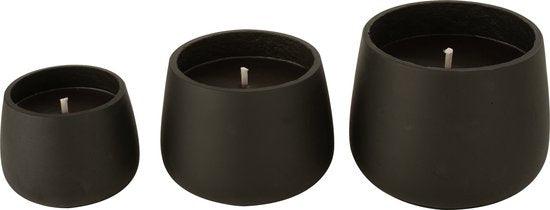 livinglovely.nl - Outdoor Candle Cement Black Medium 31H - Buitenkaars - J-Line - livinglovely.nl