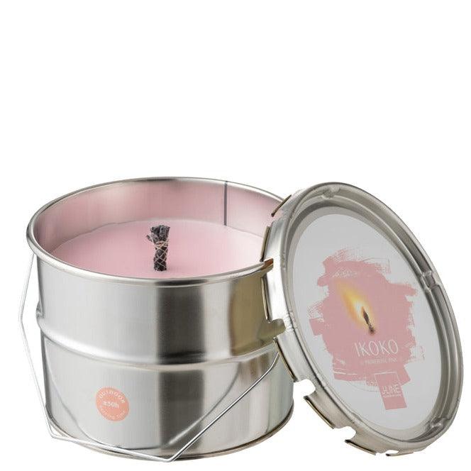 livinglovely.nl - Outdoors Candle Paint Ikoko Pot Metal/Wax Light Pink Small 50H - Buitenkaars - J-Line - livinglovely.nl