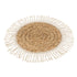 livinglovely.nl - Placemat Rond Gras/Katoen Naturel/Wit - Placemat - J-Line - livinglovely.nl