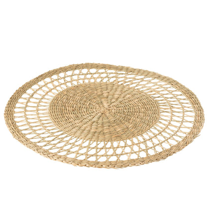 livinglovely.nl - Placemat Rond Zeegras Naturel - Placemat - J-Line - livinglovely.nl