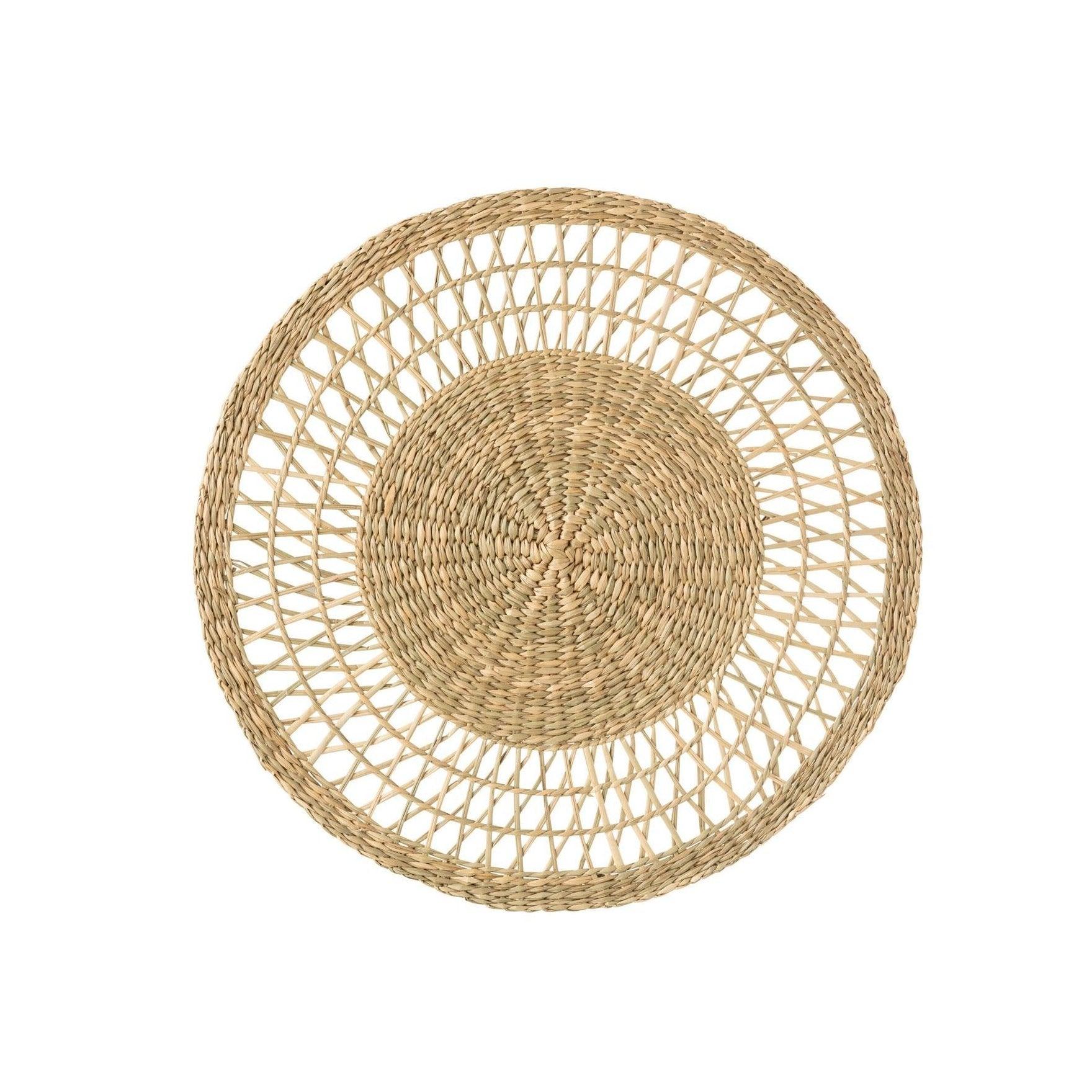 livinglovely.nl - Placemat Rond Zeegras Naturel - Placemat - J-Line - livinglovely.nl