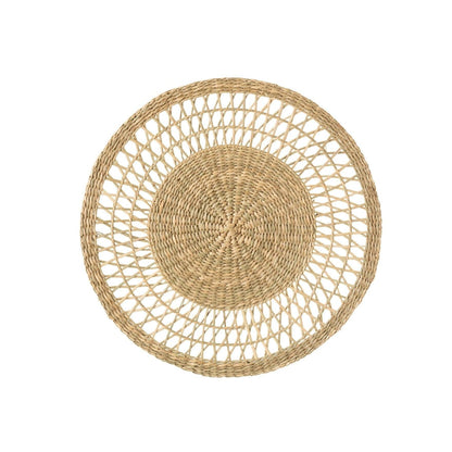 livinglovely.nl - Placemat Rond Zeegras Naturel - Placemat - J-Line - livinglovely.nl