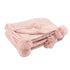 livinglovely.nl - Plaid Pompom Polyester Baby Roze 170cmx130cm - Plaid - J-Line - livinglovely.nl