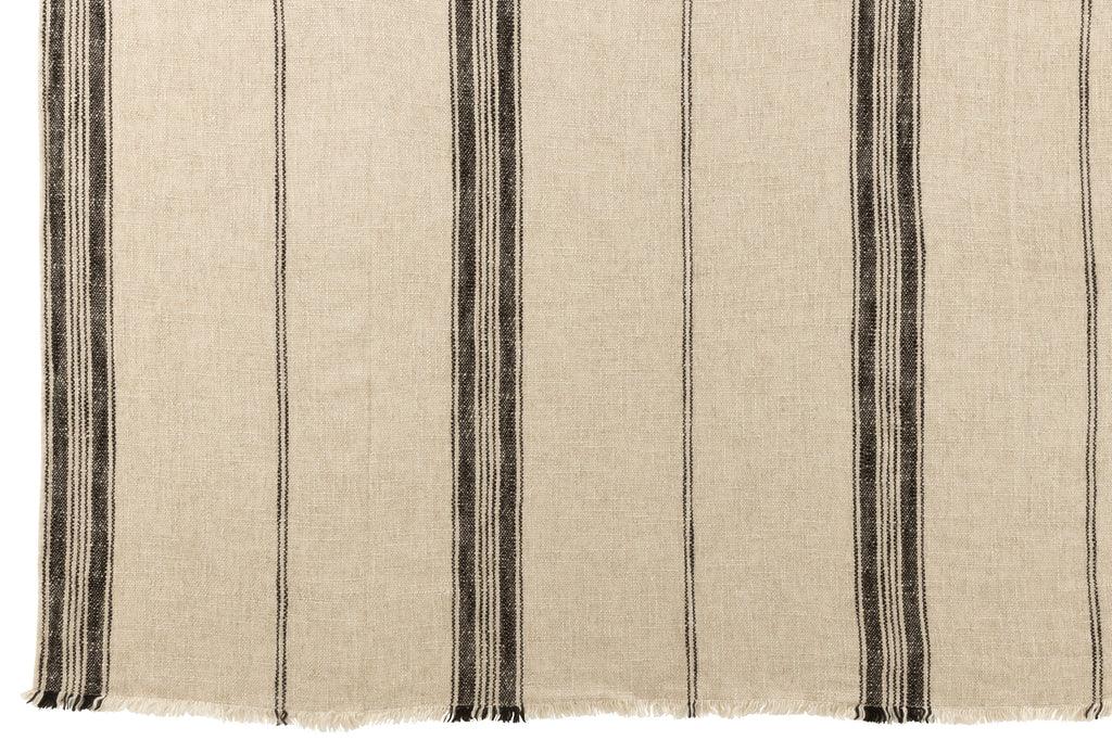 livinglovely.nl - Plaid Strepen Beige Linnen 176x130cm - Plaid - J-Line - livinglovely.nl